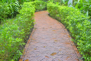 walkway made of brick pavers